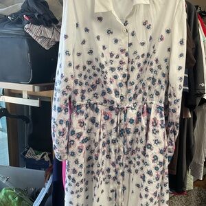 DKNY Floral  Button-Up Dress